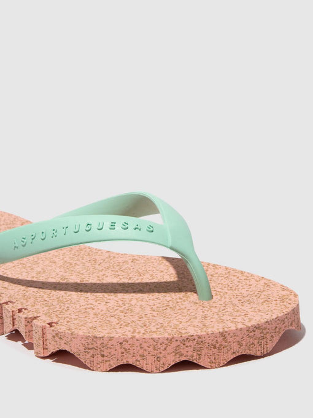 Asportuguesas Bumpy Varvastossut Pink & Mint Strap - Naisten Beach Varvastossut ASPP018351FI Pinkki